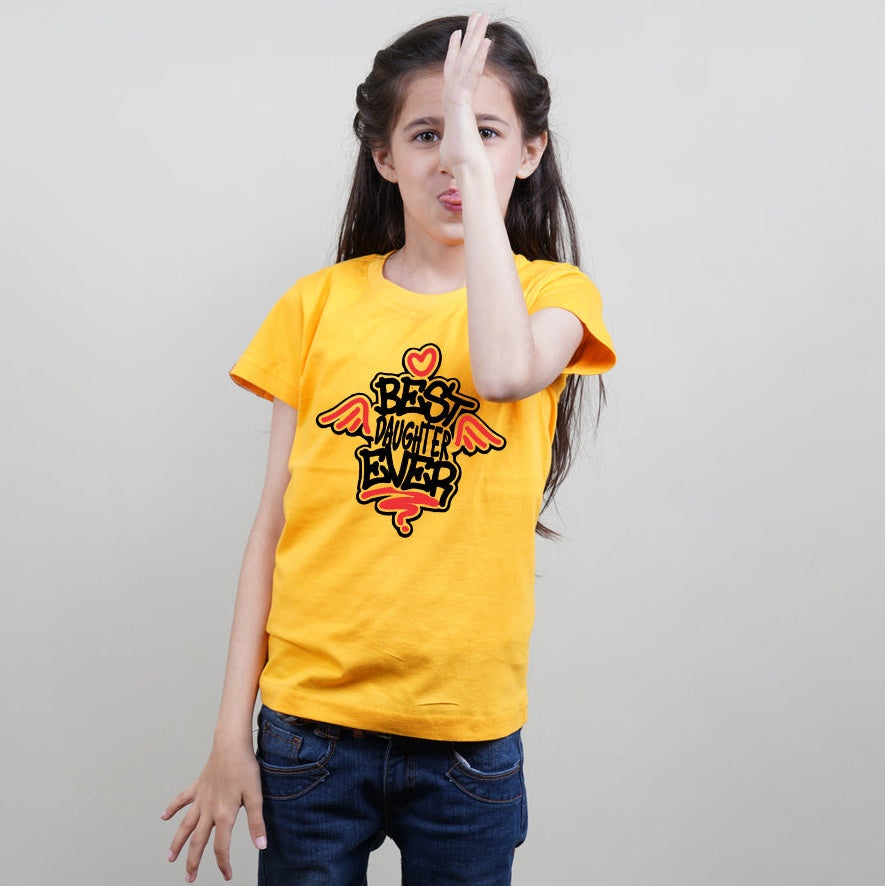 Best Mom Ever, Best Daughter Ever Mom-Daughter T-shirts Combo (Yellow)