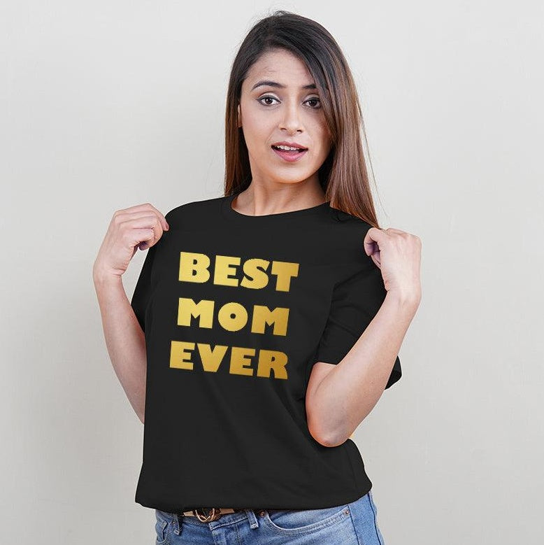 Best Mom Ever-Best Son Ever, Mom-Son T-shirts Combo (Black)