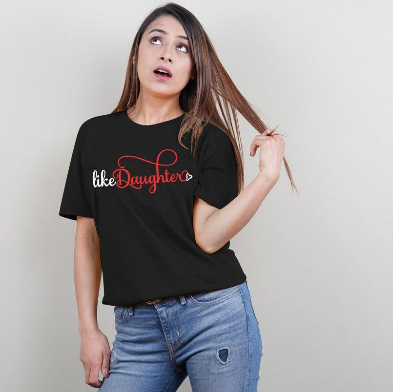 Like Mother-Like Daughter, Mom-Daughter T-Shirts Combo (Black)