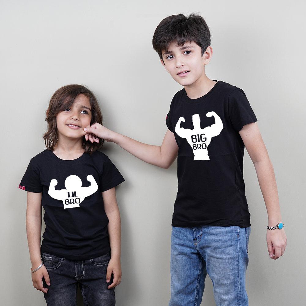 Stubborne Big Brother Little Brother Muscle Play Siblings T-Shirt Combo - big-little-feelings